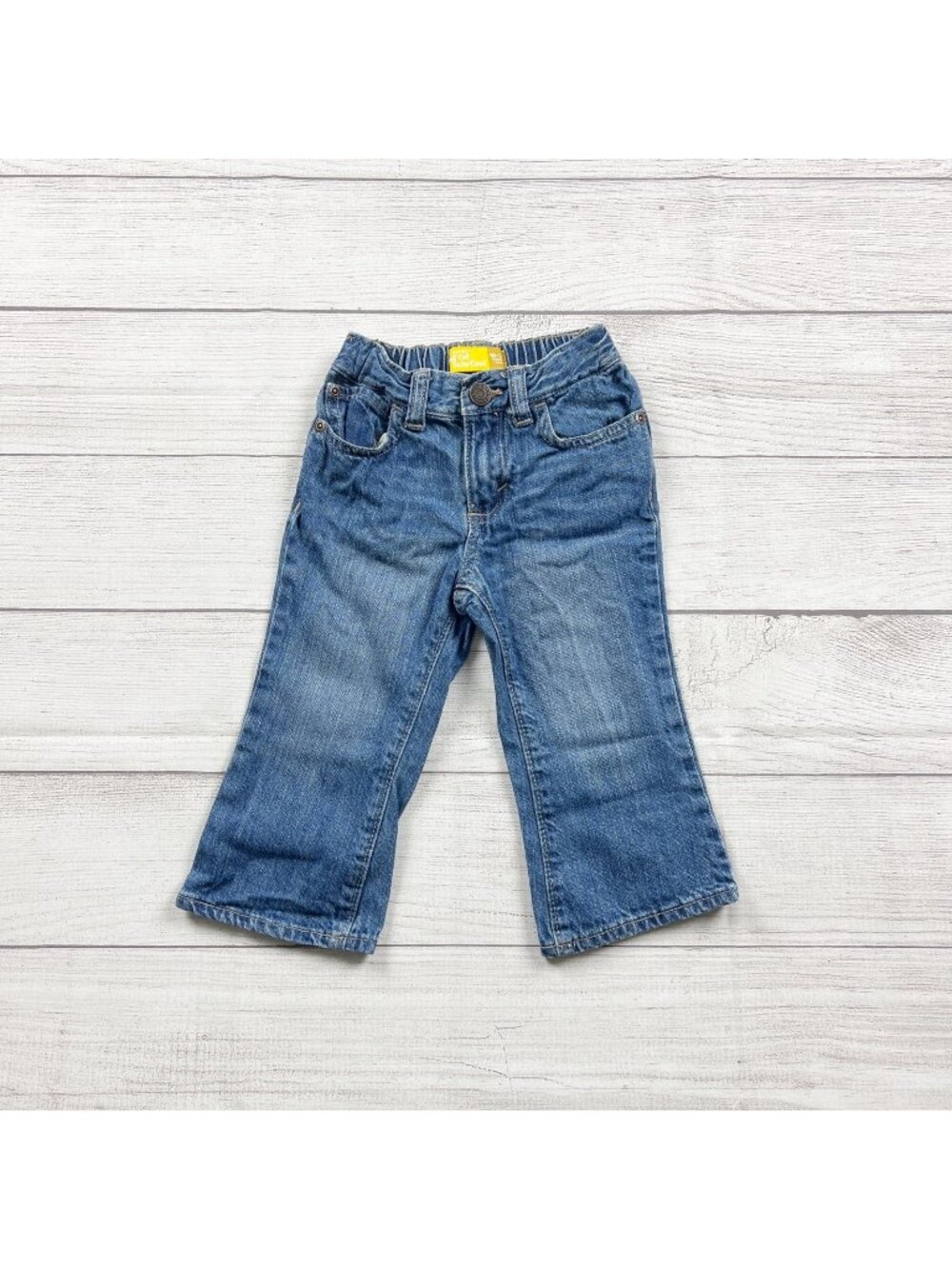 Old Navy Toddler Boy Bootcut Denim Jeans Adjustable Waist 18-24 Months